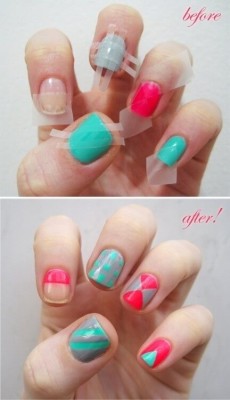 nail art tricks at home scotch tape